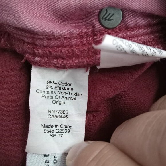 Madewell Jeans Womens 30 Red Maroon 9" High Riser Super Skinny Denim Barbiecore - Picture 8 of 9